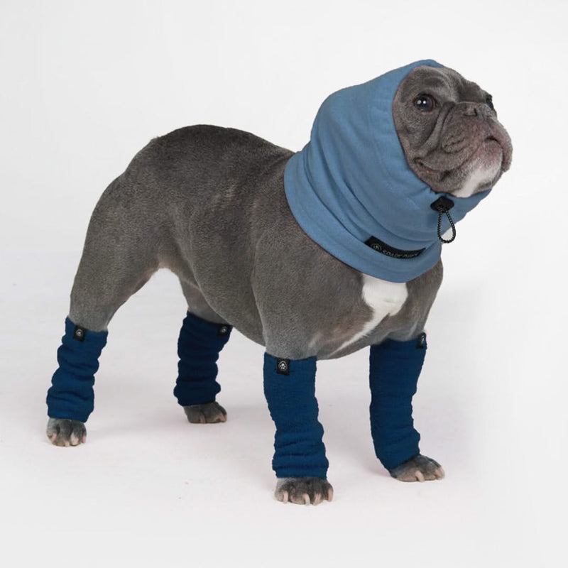 Dehnbare Fleece-Beinwärmer für Hunde - Marineblau