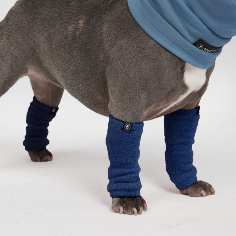 Dehnbare Fleece-Beinwärmer für Hunde - Marineblau