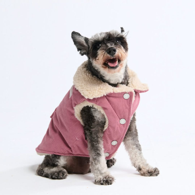 Cordjacke mit Sherpa-Fleece - Rosa