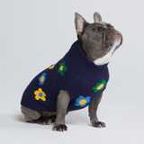 Blue Green Yellow Flowers Dog Sweater