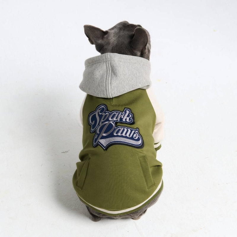 Collegejacke für Hunde– Grün