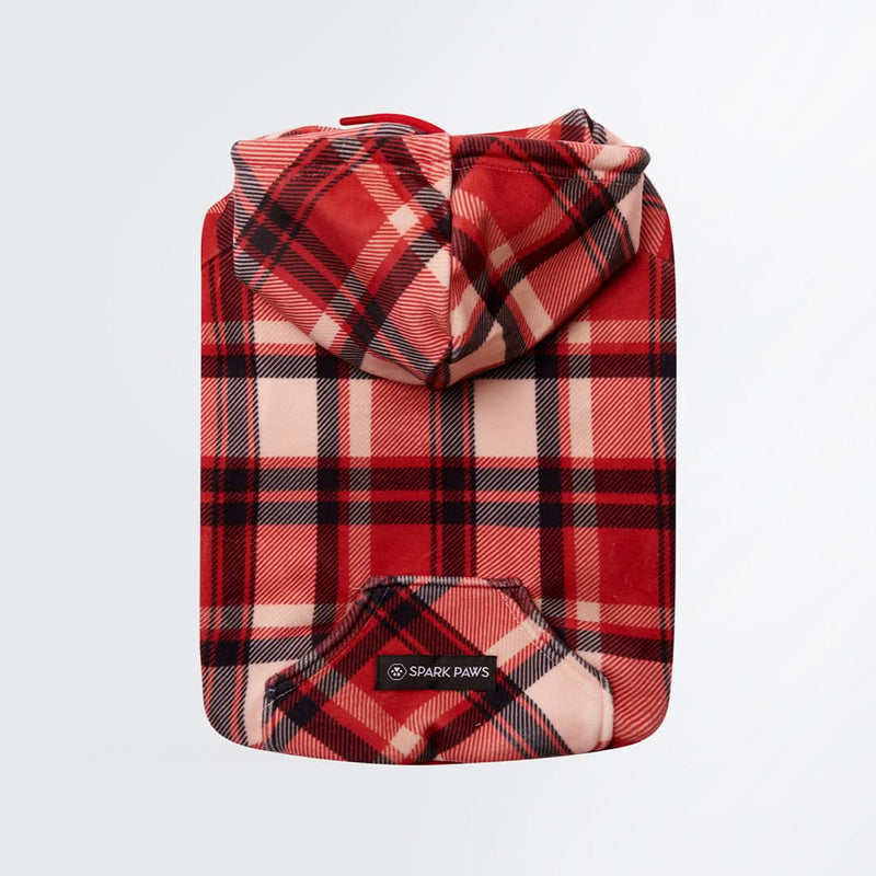 Black and red plaid hoodie online