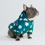 Samtiger Hunde Hoodie - Blume Grün