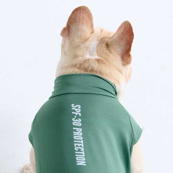 Sunblock Hunde-T-Shirt - Dunkelgrün